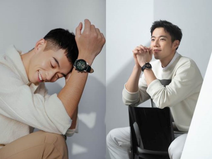 萬寶龍品牌好友王可元、王，以時尚休閒造型配Summit 3智能腕錶。