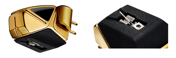 ATH-MC2022 唱針機殼上的黑色「七寶燒」風格裝飾，並採用一體成型鑽石唱針。