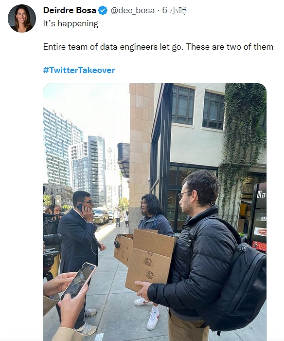 兩名神秘男抱著紙箱站在推特大門外冒充被裁工程師，成功騙了一堆外媒採訪還說老馬不講德