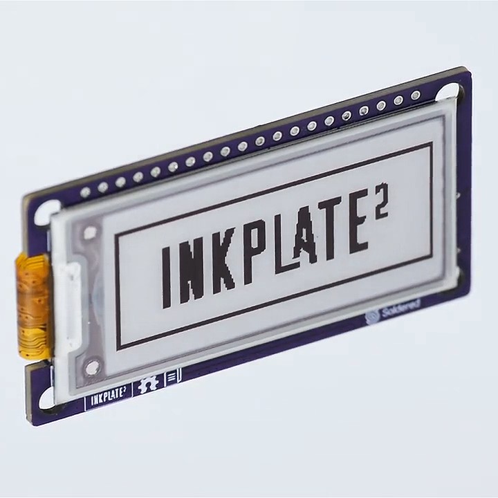 Inkplate 2是款尺寸為2.13吋、解析為212 x 104的電�紙，並且能夠顯示紅、黑、白�3種顏色。