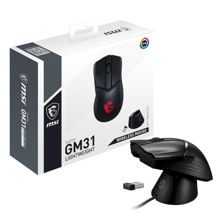 MSI 推出全新 CLUTCH GM31 LIGHTWEIGHT WIRELESS 電競滑鼠，專為小手型玩家計，續航達 110 小時