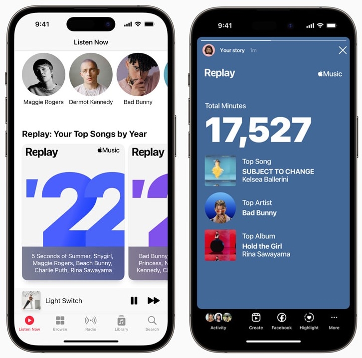你今年在 Apple Music 上聽了哪些？Replay 幫你整理，並曉 2022 熱門排行榜