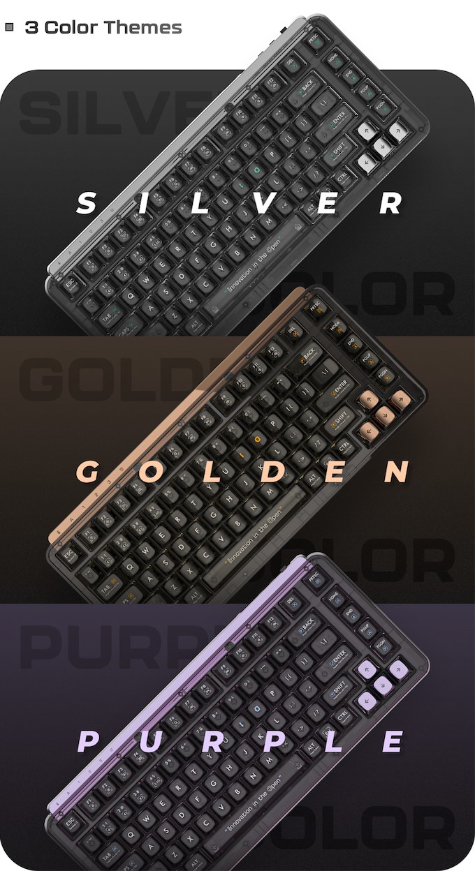 BlackIO 83提供銀、金、紫3種配色選擇。