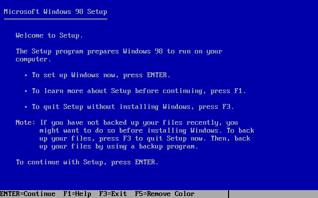 After entering the Windows installer, press 