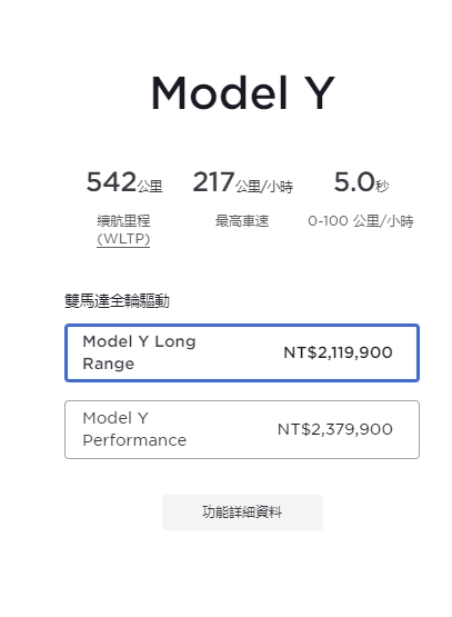特斯拉台灣官網價格終於調降，Model Y降價達22萬元！
