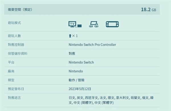 《薩爾達傳說：王國之淚》容量達18.2GB，創下Switch第一方遊戲之最
