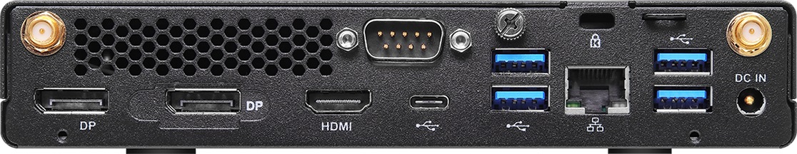 2者機身背面都具有4組USB 3.2 Gen1、1組USB 3.2 Gen1 Type-C、1組HDMI、2組DisplayPort以及GbE乙太網路與COM端。