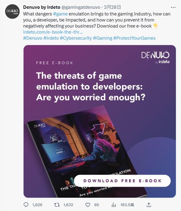 遊戲防盜拷 Denuvo 團隊發佈報告：遊戲模擬技術對開發者的威脅，結果被罵翻「你才是界的病毒」