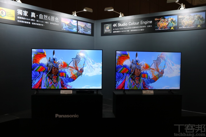 左為Panasonic MX800 系列電視；右為他牌電視。