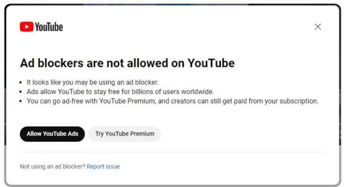 YouTube開始準備遮蔽「廣告遮蔽器」，沒有廣告就沒得看片