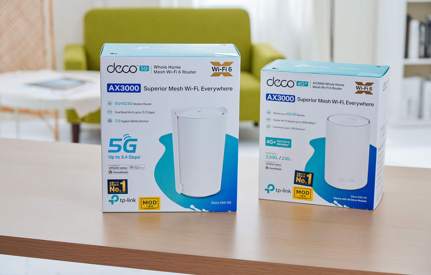 次 Deco X50 系列的行動路由器有兩款，分別為 Deco X50-5G 與 Deco X50-4G，提供消費者更多元的選擇。