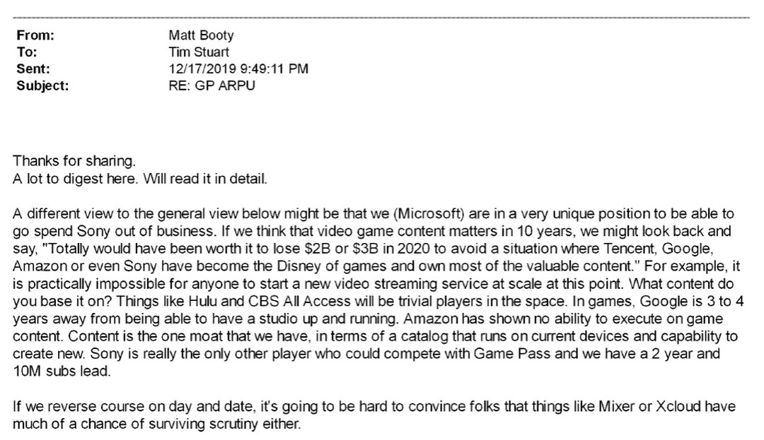 內部郵件實 Xbox 高層曾想「砸錢打趴Sony」，用更多微軟遊戲內容成為遊戲界的迪士尼