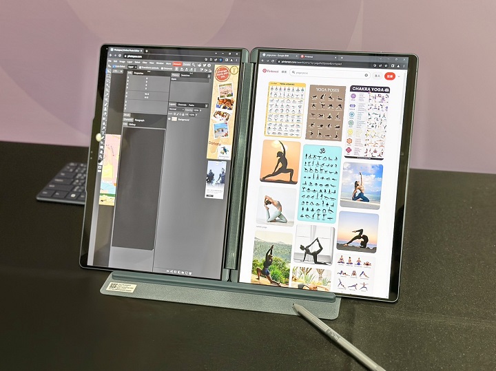 Lenovo Yoga Book 9i 雙 13.3 吋 OLED 螢幕，可變換多種使用模式、售價 67,990 元