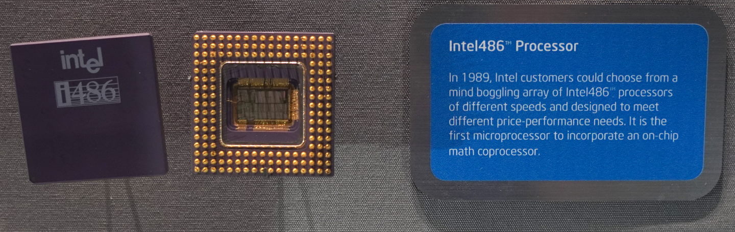 1989年推出的Intel486具有不同速度規格以滿足不同階層需求，它也是首款整合數處理器（Math Coprocessor）的產品。