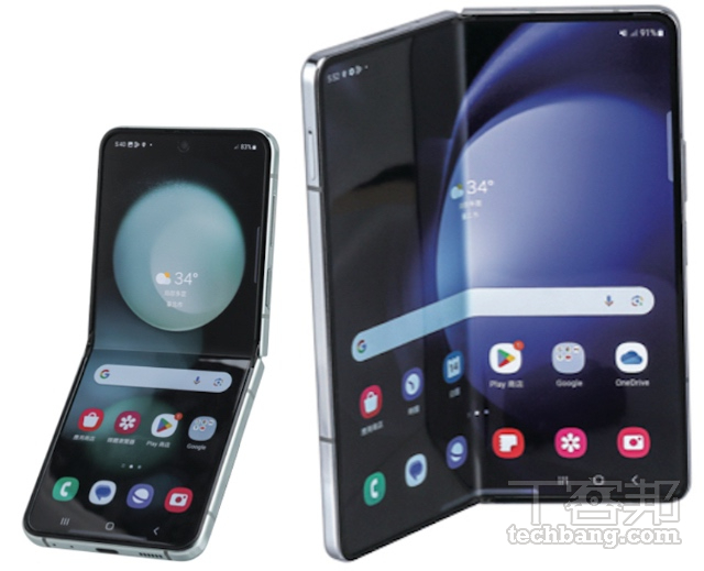 Z Fold 5 與 Z Flip 5今年三星依舊推出左右開闔與上下開闔形式的手機。