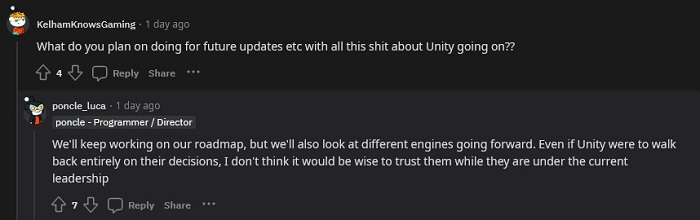 《吸血鬼倖者》開發者：再也不會用Unity了