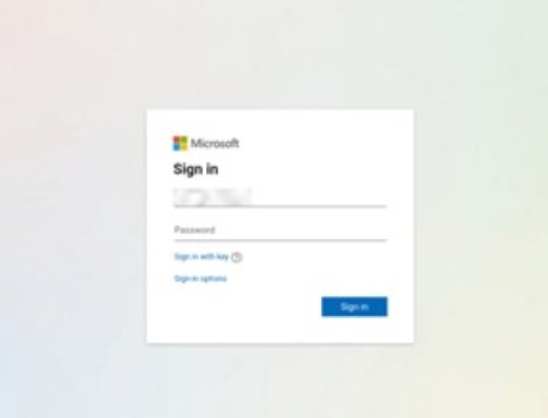 圖三：惡意登入連結（online.cornection1.shop）導向偽造的 Microsoft 登入頁面