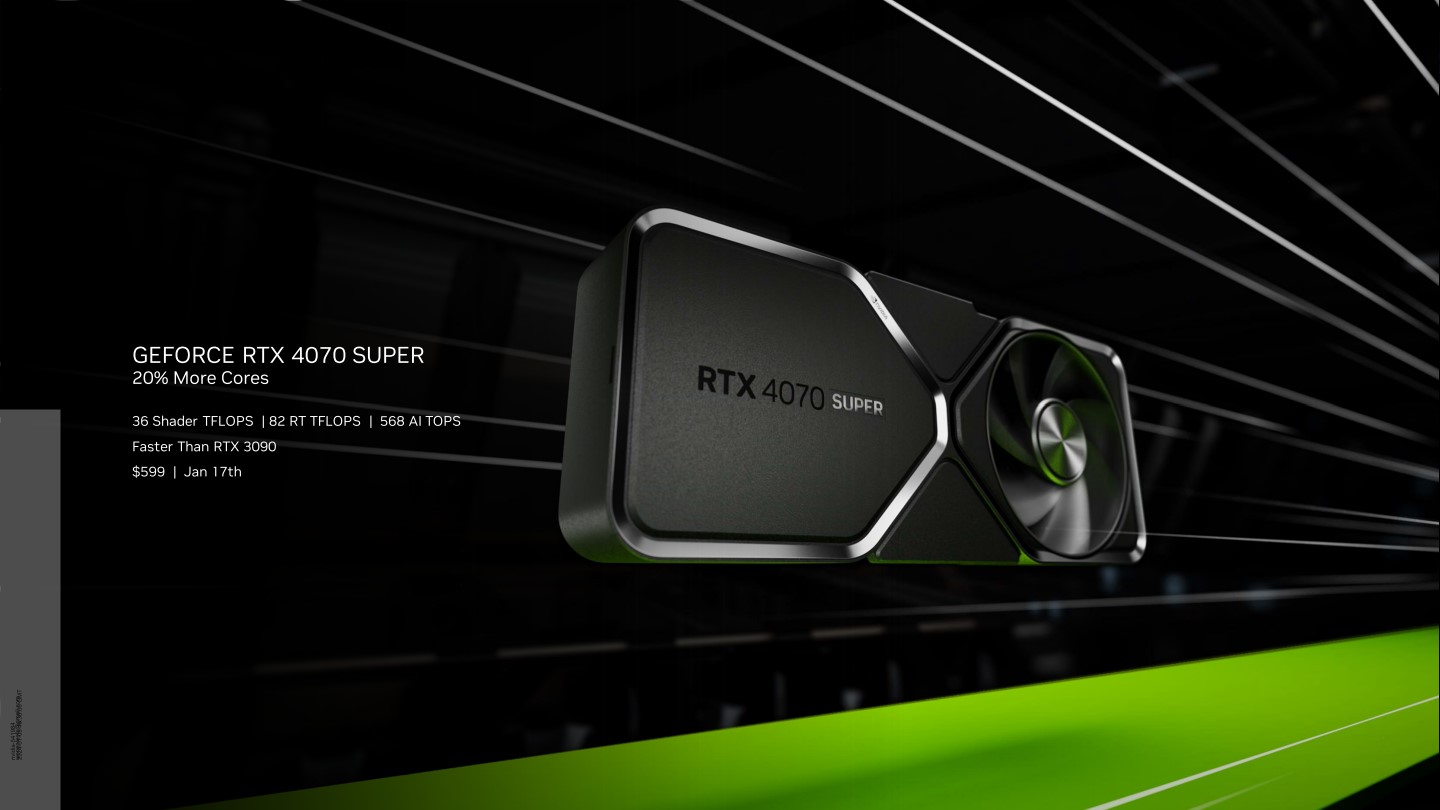 GeForce RTX 4070 Super的價格為美金599元，與GeForce RTX 4070起始價格相同。