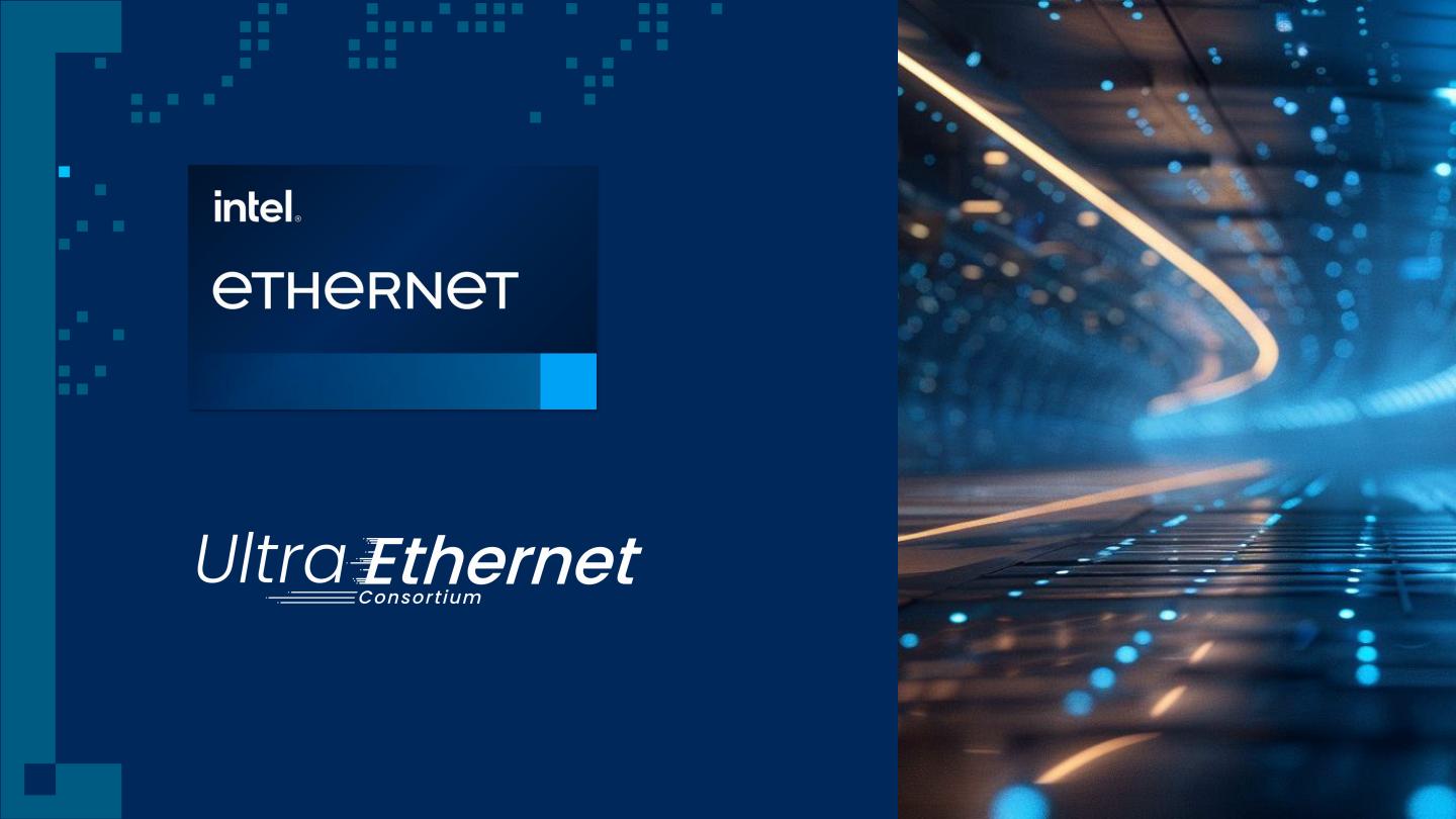 Intel與超級乙太網路聯盟（Ultra Ethernet Consortium，UEC）合作，製定開放式乙太網路標準，推出針對AI最佳化的乙太網路解決方案。