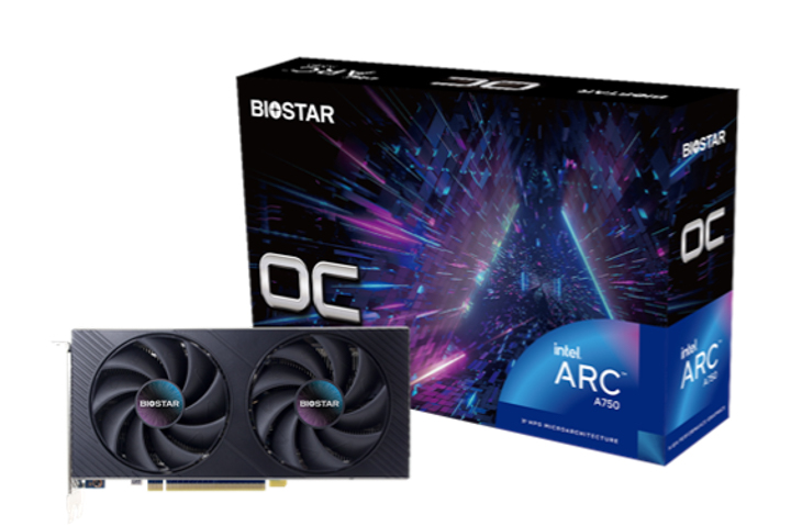 BIOSTAR 映泰推出Intel ARC A750 OC 顯示卡，配備8GB GDDR6、最大功耗225W