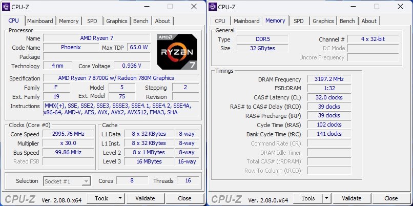 載入G.Skill Trident Z5 Neo RGB內建的EXPO參數，傳輸速度與時序如圖片右側所示。