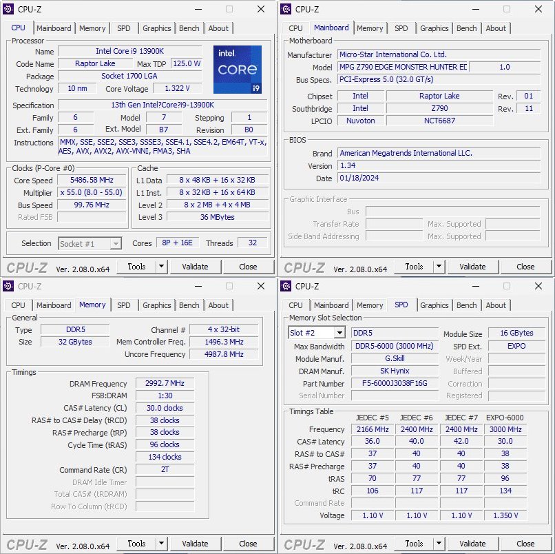 測試平台之CPU-Z資訊。