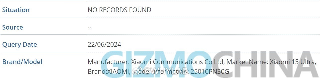 小米15 Ultra現身IMEI資料庫，預計2025年2月發佈