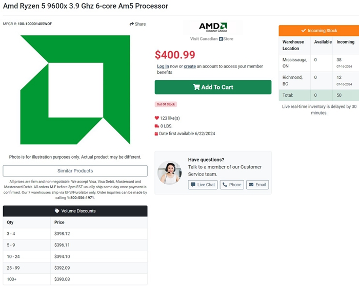 AMD Ryzen5 9600X/9700X價格曝光，備貨充足就等開賣