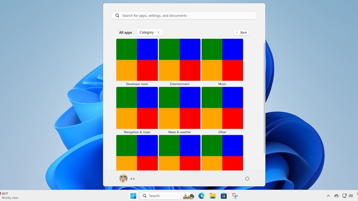 微軟重新設計Windows 11開始選單，加入新的分類方法和網格佈局