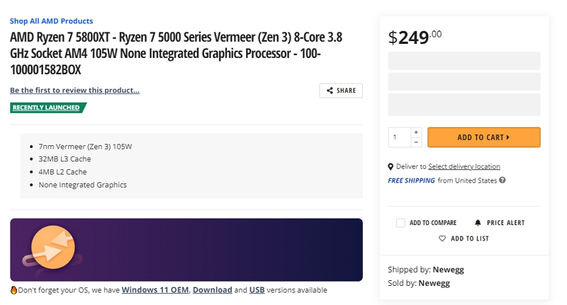 AMD打破延期謠言，Ryzen 9 5900XT / Ryzen 7 5800XT如期上架、價格公布