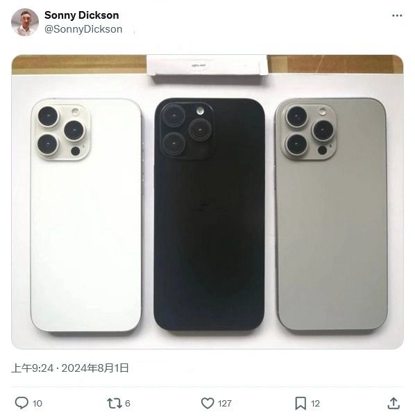 蘋果 iPhone 16 Pro Max 模型機三種配色曝光，這次「真正的」深黑色終於要來了？