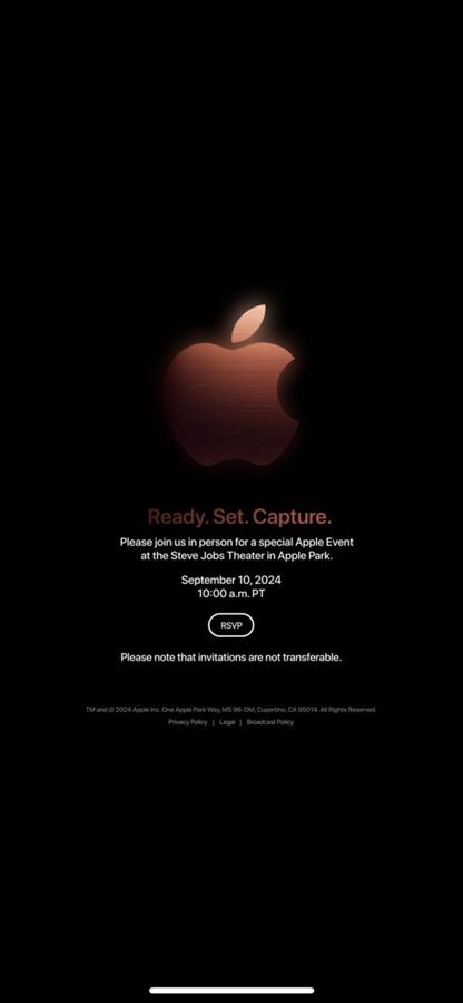 疑似iPhone 16發佈會邀請海報流出：將於9月10日舉行，主題為「準備、開始、捕捉」