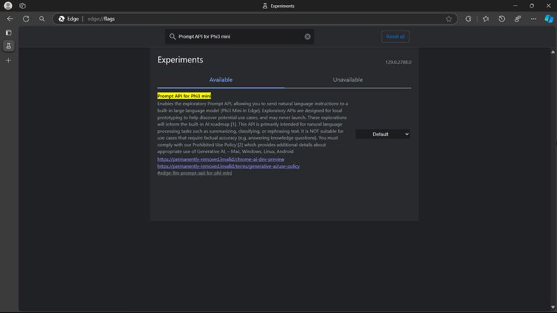 Microsoft Edge Canary 也將內建本機AI模型，可以供開發者離線測試處理AI資料