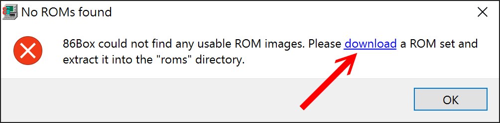 第一次執行時會因為沒有ROM(如主機板的BIOS)檔案,點選對話框中的download文字。