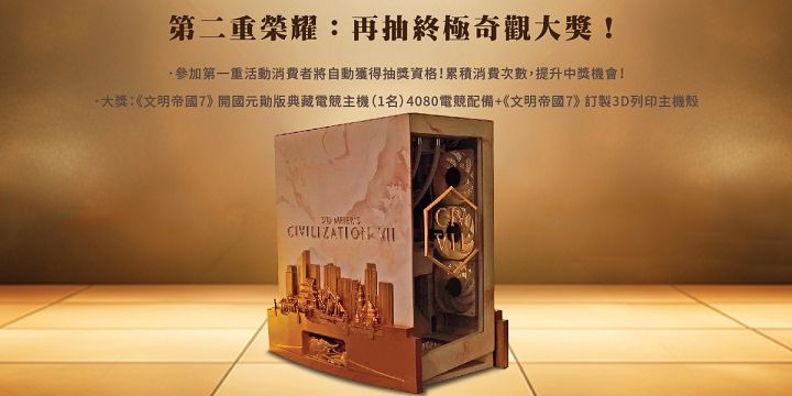 慶祝《席德·梅爾的文明帝國 VII》正式上市，官方推出開國元勛版典藏電競主機抽獎活動