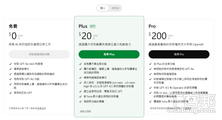 雖然現在使用 ChatGPT 的免費版本也可以使用 ChatGPT-4o 生圖功能，但有張數等限制，升級為每月 20 美元的 Plus 訂閱用戶則可不限使用。