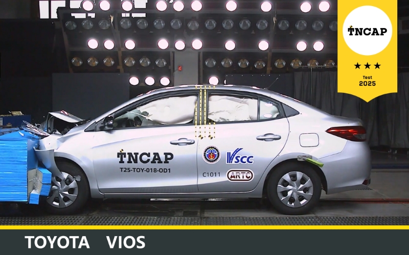TNCAP 撞測結果公布：NISSAN SENTRA 獲五顆星，TOYOTA VIOS 獲三顆星評等