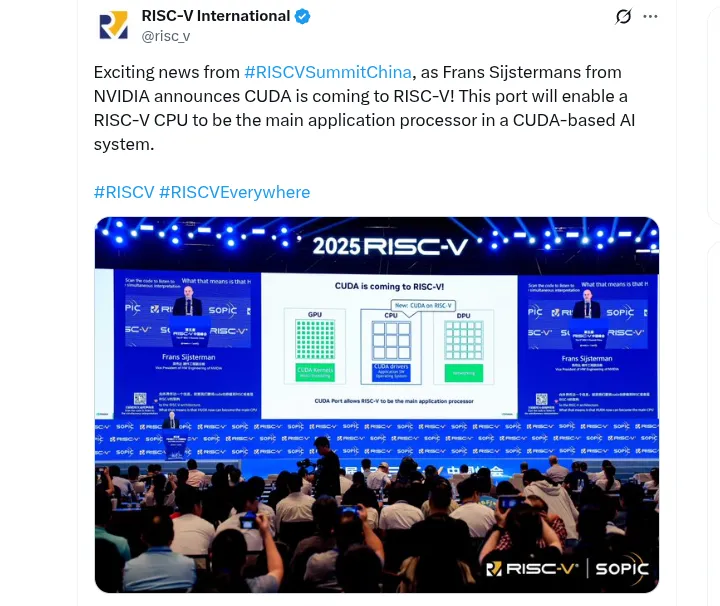 NVIDIA 重磅宣布：CUDA 將支援 RISC-V 架構！