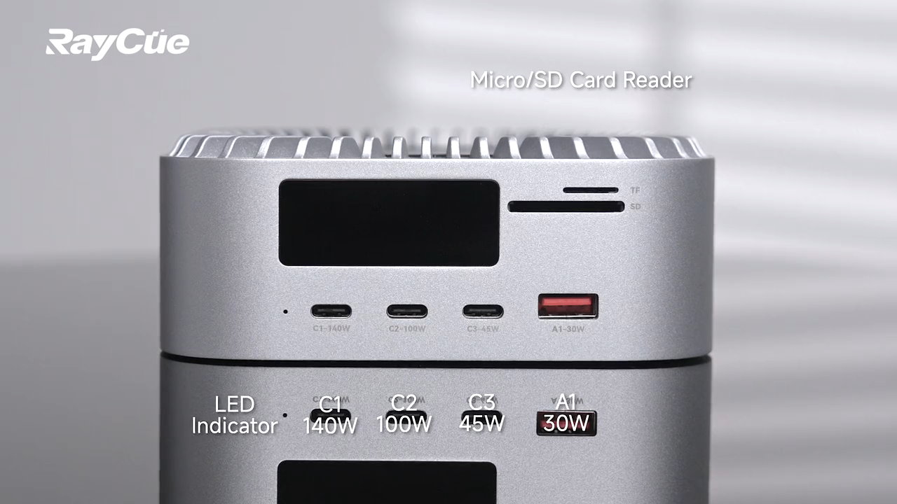 機身正面提供4組USB快充端子，以及SD、micro SD讀卡機。