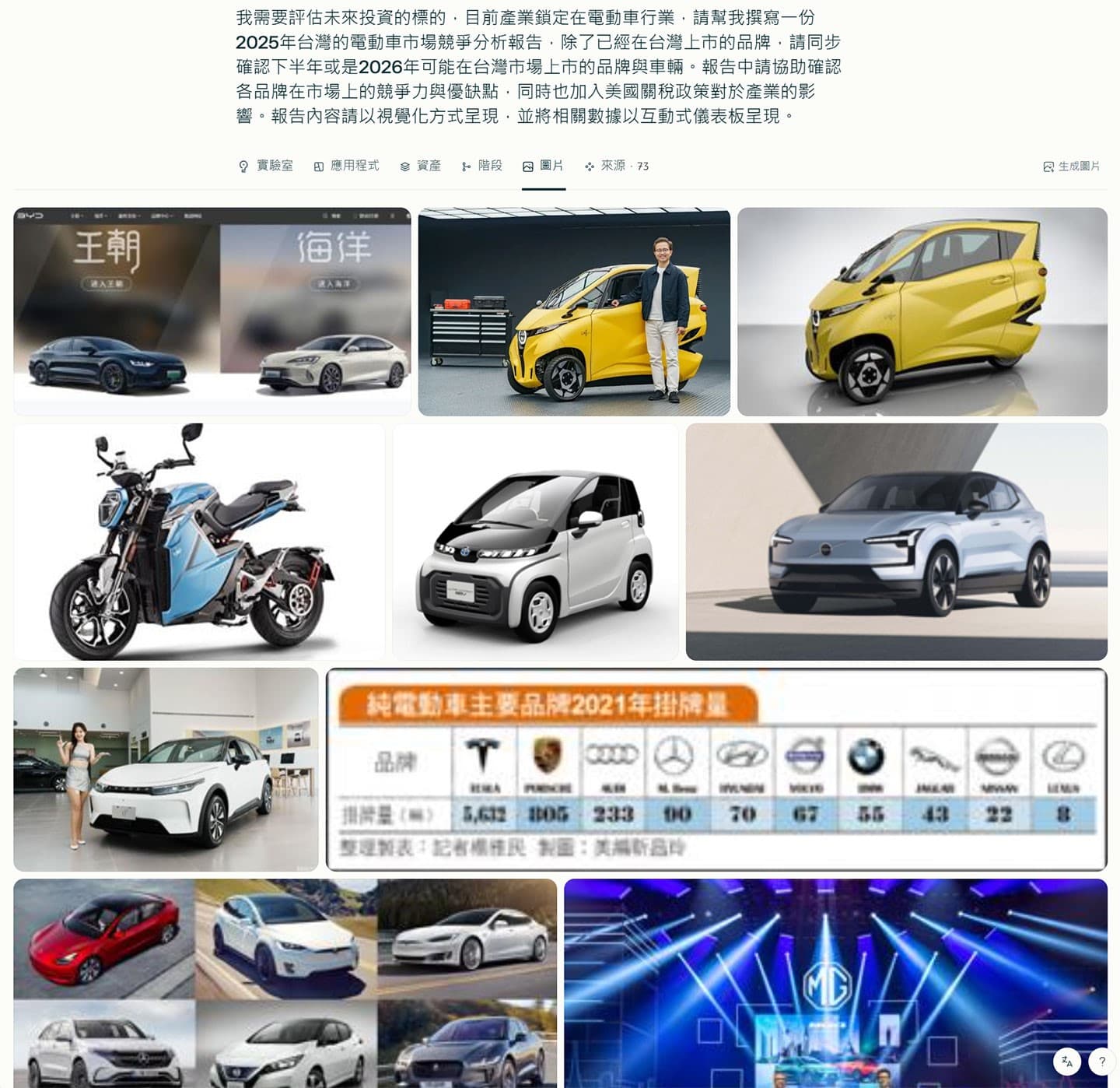 若專案中有涉及圖片相關的資料蒐集，這些內容也會被整理在「圖片」分頁中，方便集中瀏覽與查找，無需從整份報告中逐一翻找。