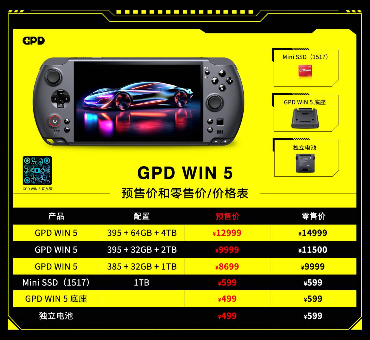 GPD WIN5 推出 128GB+4TB 皇帝版，搭載 Ryzen AI Max+ 395 處理器