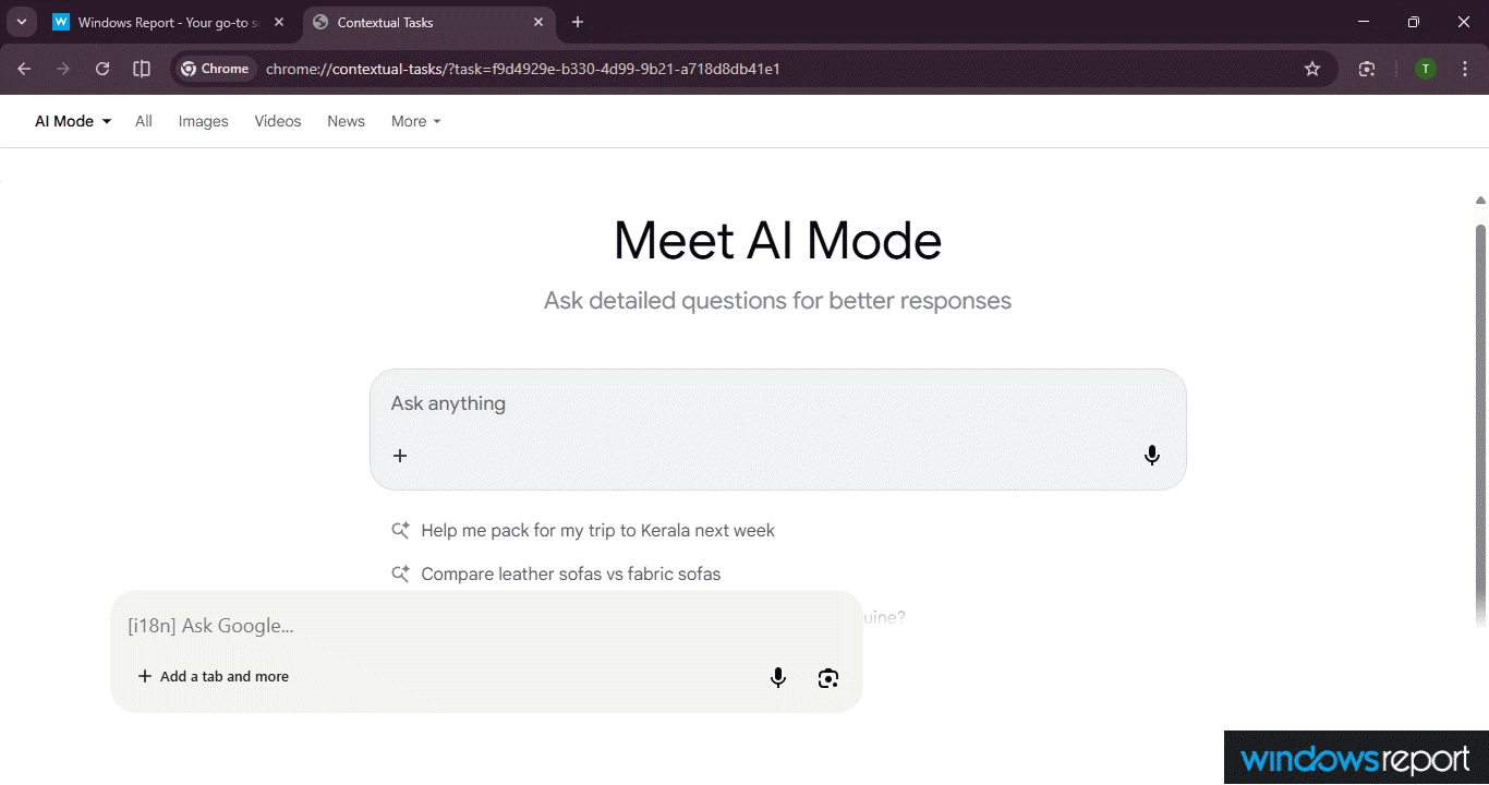 Google Chrome 測試全新原生 AI 模式，獨立分頁運作不再依賴側邊欄