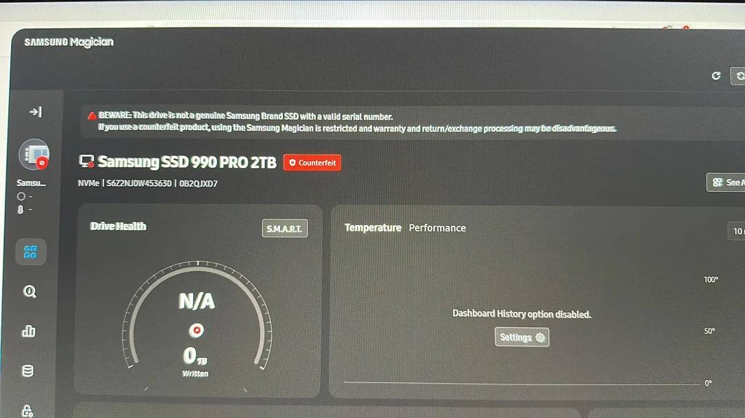 國外網友網購三星990 Pro SSD六折入手竟是山寨貨，騙過Windows、檢測軟體但實測速度慢到爆