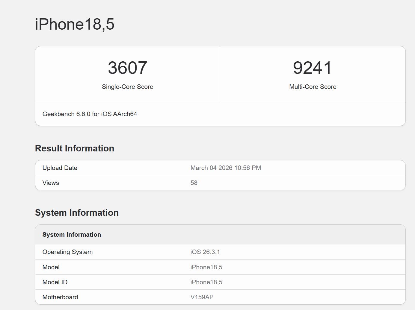 iPhone 17e 首波跑分出爐：GPU 核心遭閹割，效能低於 iPhone 17 標準版