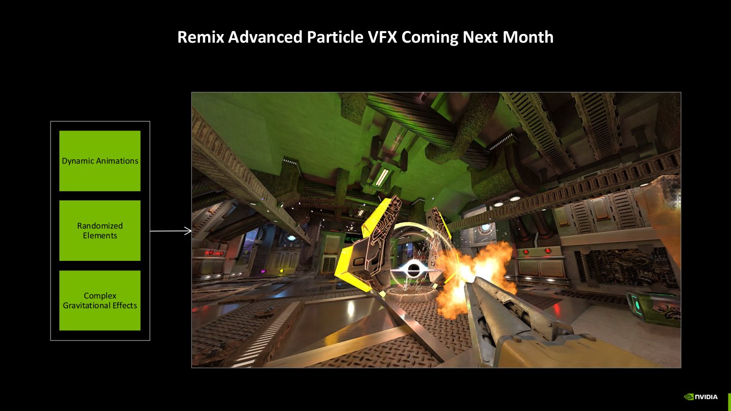 RTX Remix也推出多項新功能，其中先進粒子視覺效能可以強化遊戲的特效，例如重現爆炸時灰飛煙滅的場景。