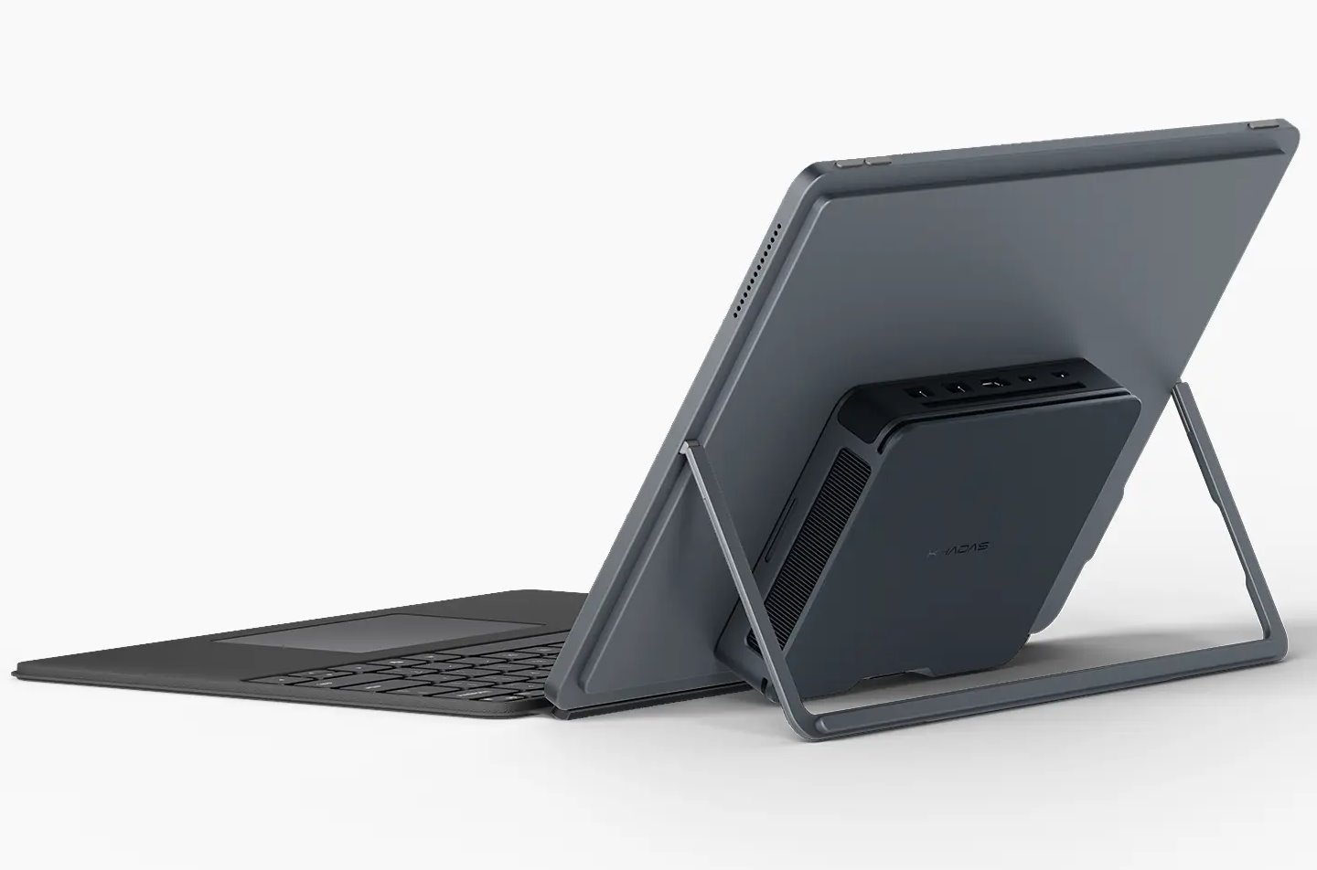 Mind xPlay外型有如附帶鍵盤的平板顯示器，能夠讓Mind-Pro變身為筆記型電腦。