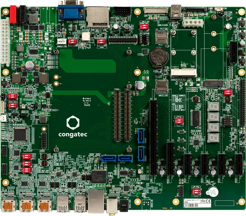 conga-TC300可以搭配TEVAL/COMe 3.0 COM Express擴充母板，以使用各種I/O端子功能。