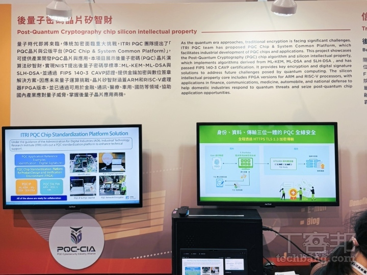 後量子密碼 (PQC) 話題持續發燒，展場也有晶片矽智財應用的相關展示。