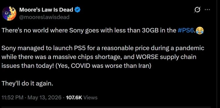 索尼 PS6 規格提前曝光！消息指至少 30GB 記憶體起步，或推掌機版分攤成本