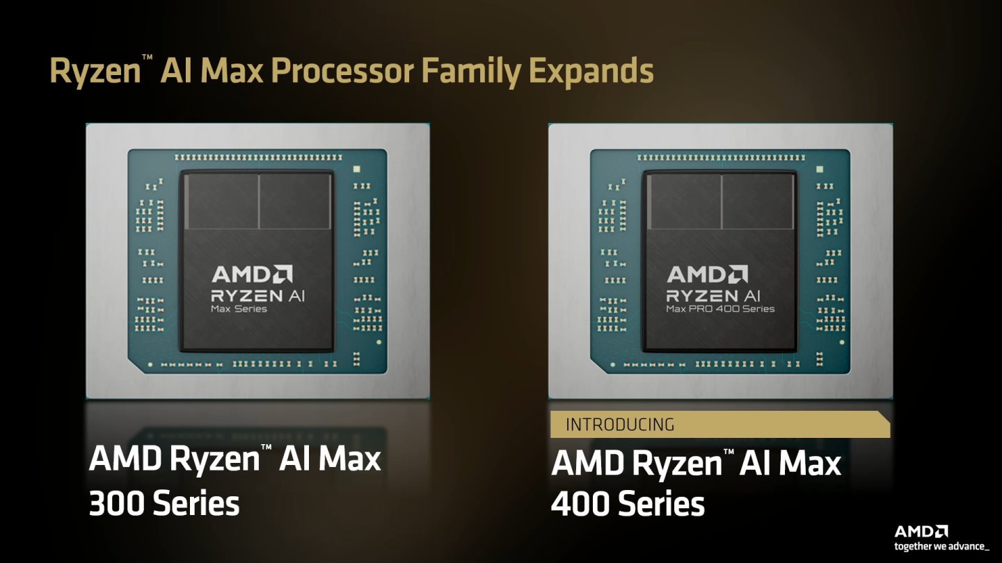繼Ryzen AI 300 Max系列處理器之後，AMD也將推出小改款的Ryzen AI 400 Max系列處理器。
